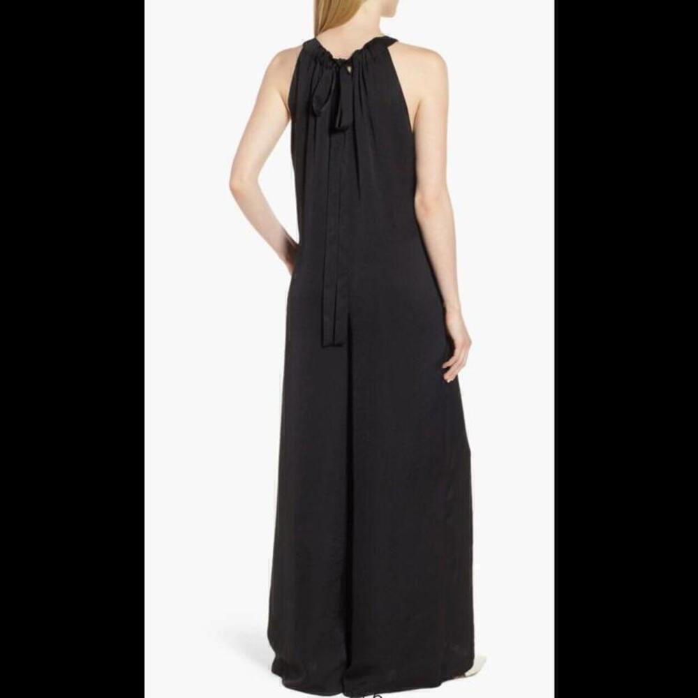 Lewit Black Halter Wide Leg Jumpsuit With Pockets Elegant Formal Size 8 - Picture 2 of 12